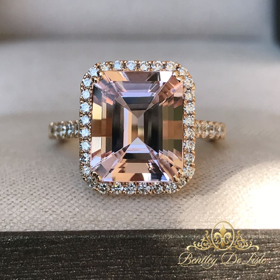 Pink Morganite Diamond Rose Gold Ring - Bentley De Lisle